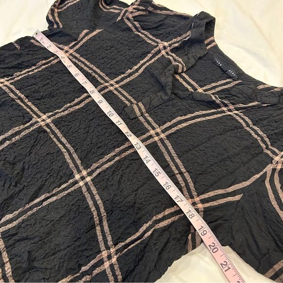 Jane + Delancey Women's Black Plaid Long Sleeve V-neck Tunic Size XL - Picture 8 of 9